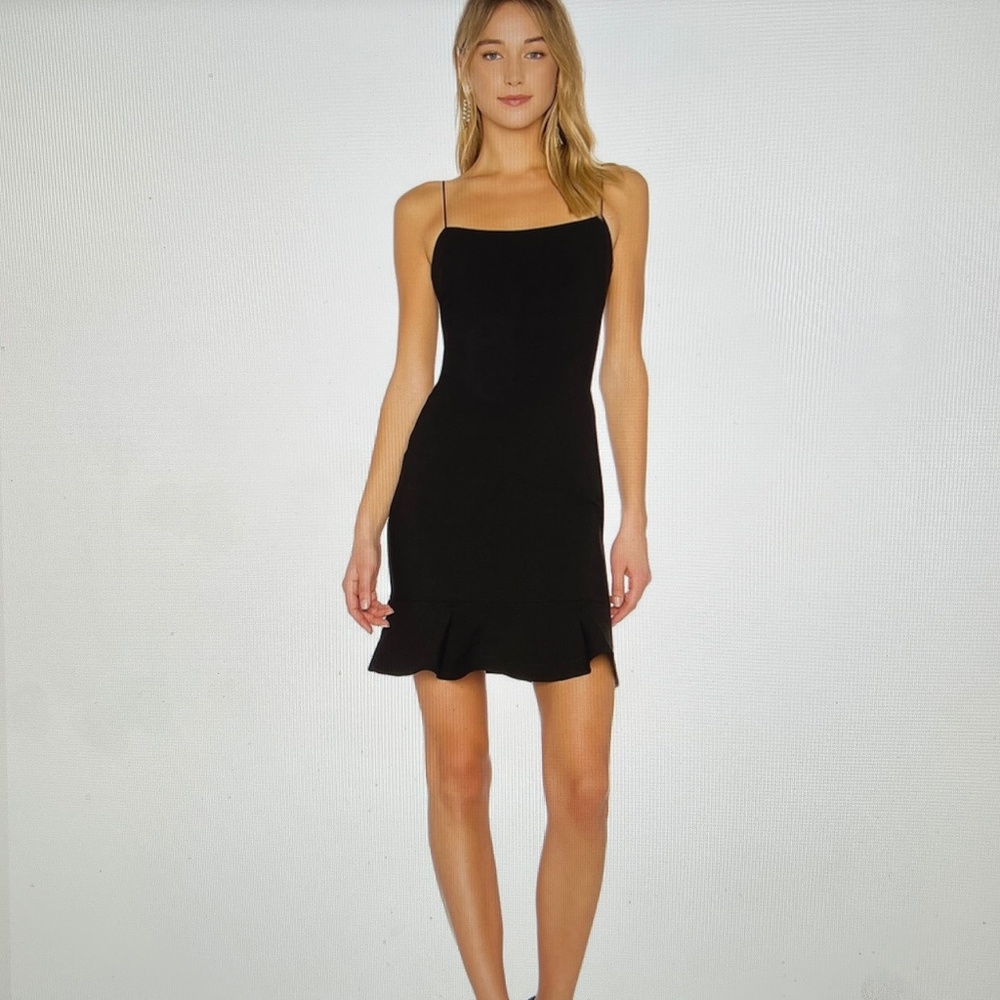 LIKELY Banks Flounced-Hem Slip Dress Black Size 14 NWT